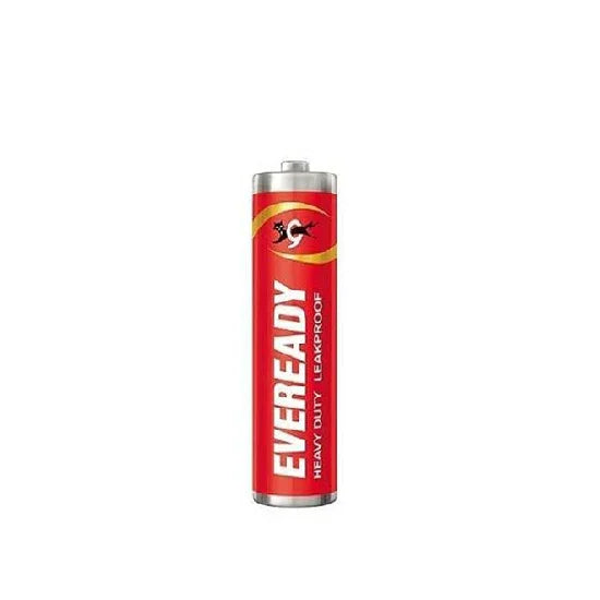 بطارية ريموت 1.5 فولت حمراء من EVEREADY، أسطوانة معدنية بطرف فضي