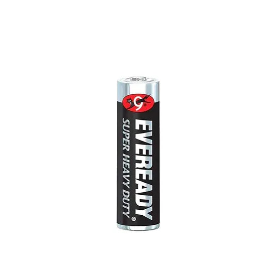 حجر قلم 1.5 فولت أسطواني بغطاء فضي وملصق EVEREADY أحمر