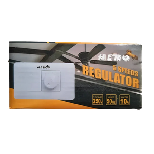 علبة ديمر مروحة Hero "REGULATOR" حتى 5 سرعات و10A