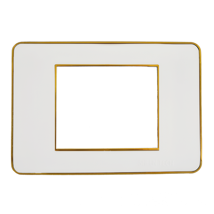 وش بومر ابيض اطار ذهبى شين تك