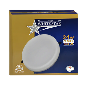 WHITE STAR سبوط بلوفينيره 24 وات SMD غطاء أبيض دائري