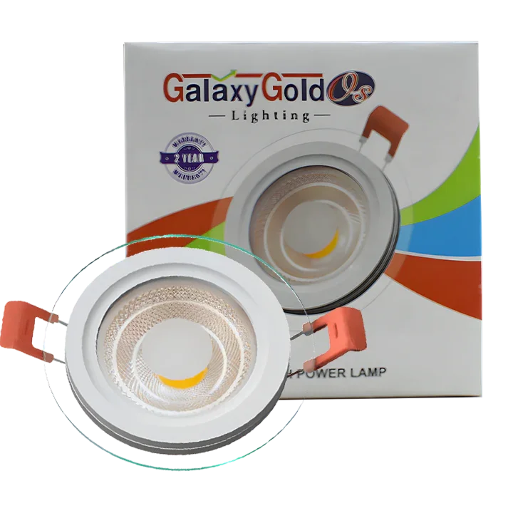 سبوط LED دائري 6 واط بإطار أبيض وحافة داخلية زجاجية