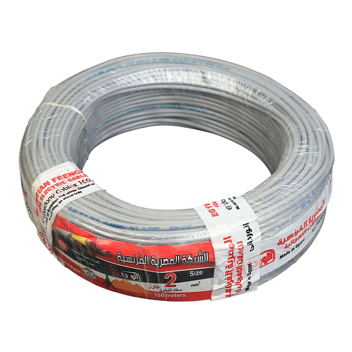 لفة سلك تليفون 2 جوز 4فرده نحاس المصرية الفرنسية