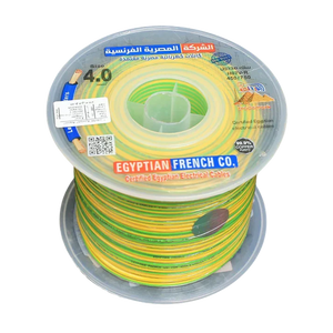 لفة سلك كهرباء 4.0 مم بكرة أخضر/أصفر معزول H07V-R 450/750