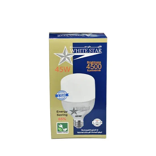 لمبة ليد 45 وات أبيض، عبوة WHITE STAR تعرض 4500 لومن