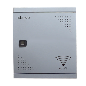 لوحة توزيع اتصالات ومرئيات داخلية بواجهة خارجية وشعار wi-fi وزر