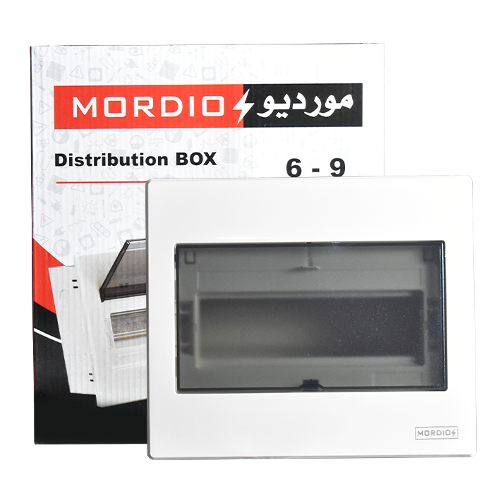 لوحه توزيع 6-9 خط قاعدة معدن ووش بلاستيك مورديو mordio
