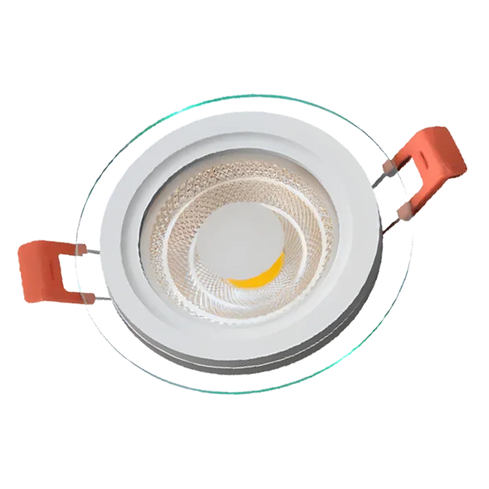 سبوط LED 6 واط زجاجي بتصميم دائري وحواف تثبيت برتقالية