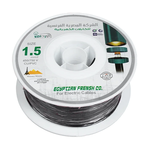لفة سلك 1.5 مم عزل نحاس PVC أسود على بكرة
