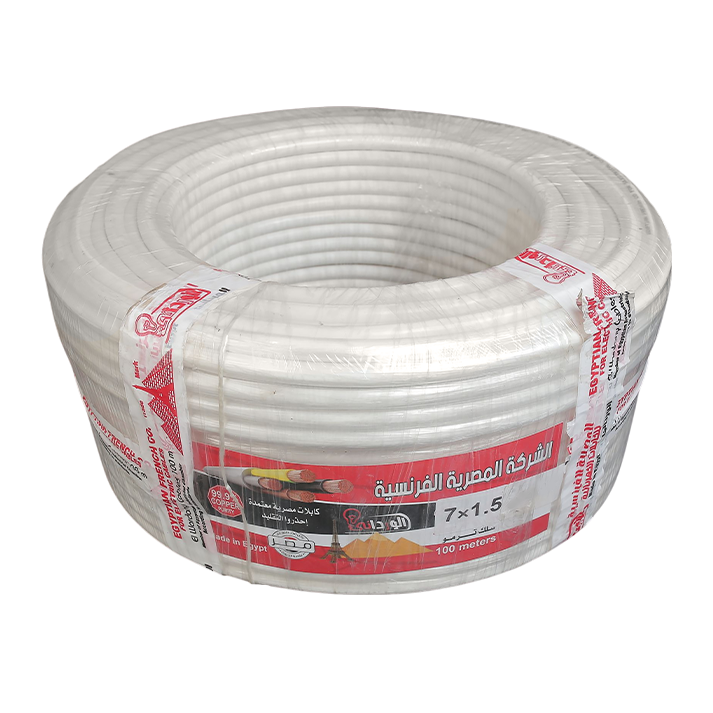 سلك ترمو بلاستيك 7ف 1.5 ملى شعر المصريه الفرنسيه للكابلات