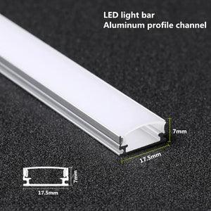 بروفايل ألومنيوم LED داخل 1.7 سم، مقطع جانبي بارتفاع 7 مم وعرض 17.5 مم