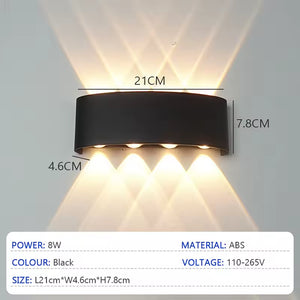 ابليك 4 عدسه اب داون 8وات up-down بلاستيك ورم warm