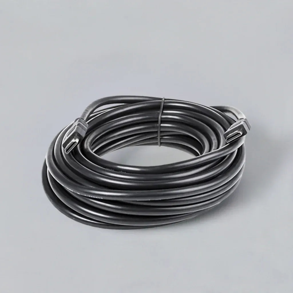 كابل HDMI 15 متر لوكس، ملفوف مع طرفين HDMI لامعين بسلك أسود