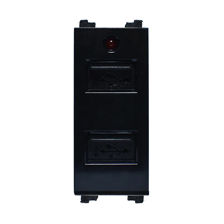 بريزه 2 usb دبل اسود - الورداني للإضاءة الحديثة