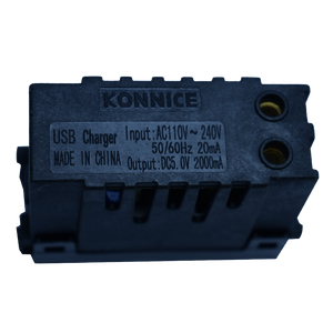 بريزه 2 usb دبل اسود كون نايس konnice