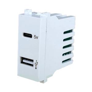 بريزه usb + type c ابيض - الورداني للإضاءة الحديثة