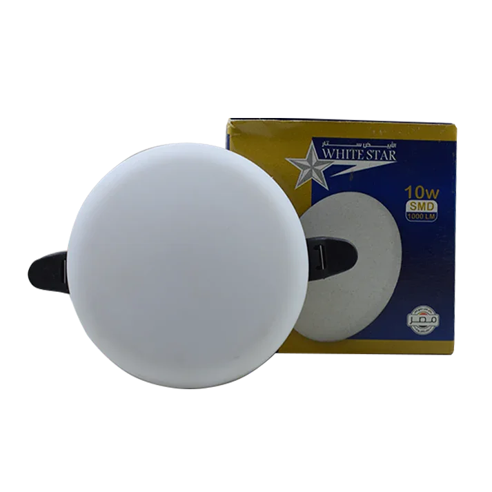 سبوت LED دائري أبيض داخلية 10W SMD مع حلقة تثبيت