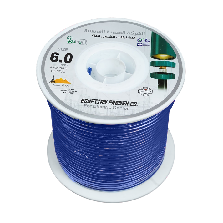 لفة سلك نحاس معزول 6 مم المصرية الفرنسية