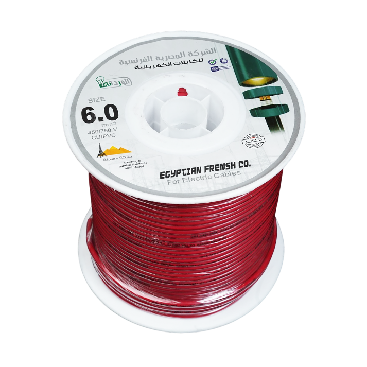 لفة سلك نحاس معزول 6 مم المصرية الفرنسية