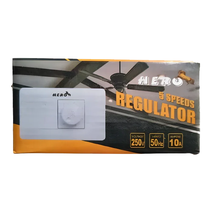 علبة ديمر مروحة Hero "REGULATOR" حتى 5 سرعات و10A