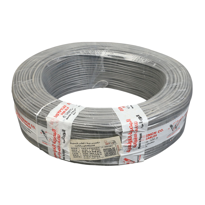 لفة سلك تليفون 1 جوز 2فرده نحاس المصرية الفرنسية