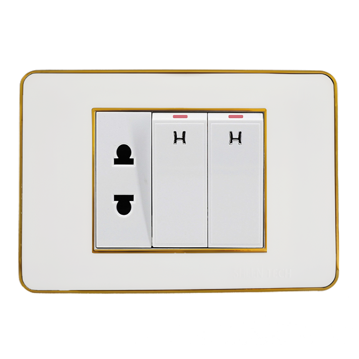 وش بومر ابيض اطار ذهبى شين تك