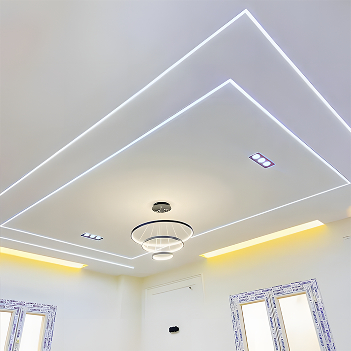 شريط ليد بروفايل 120 ليد ابيض على التيار 220 فولت 10 متر