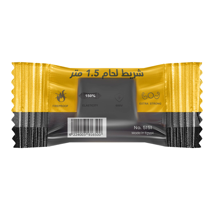 تغليف شريط لحام بليه 1.5 متر مع مؤشرات وملصق رقم 5151