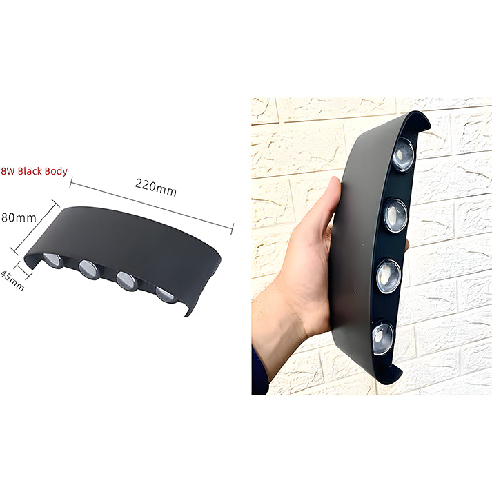 ابليك 4 عدسه اب  داون 8وات up-down بلاستيك ورم warm