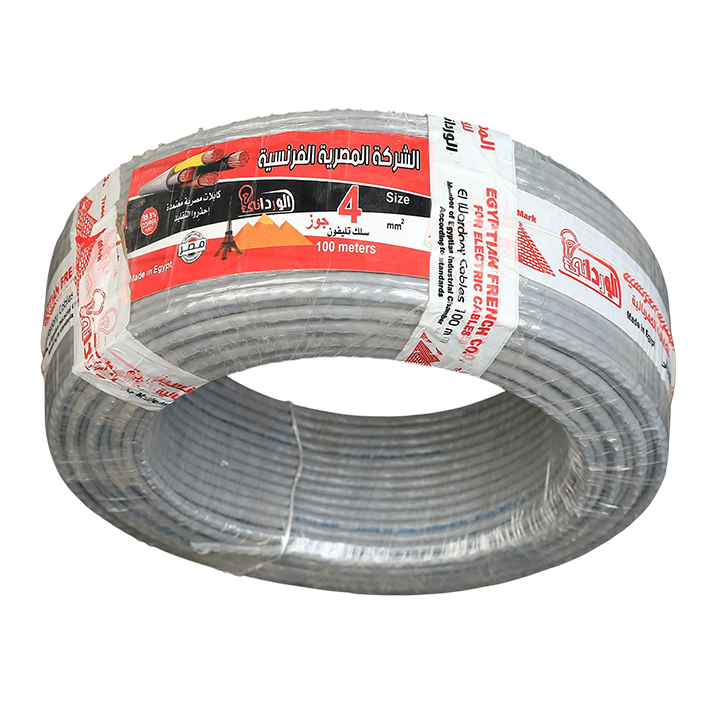 لفة سلك تليفون 4 جوز 8فرده نحاس المصرية الفرنسية