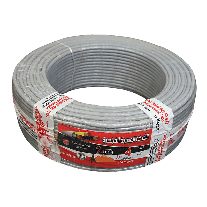لفة سلك تليفون 4 جوز 8فرده نحاس المصرية الفرنسية