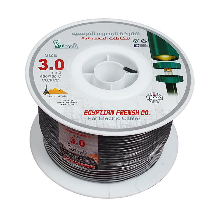 لفة سلك نحاس معزول 3 مم المصرية الفرنسية
