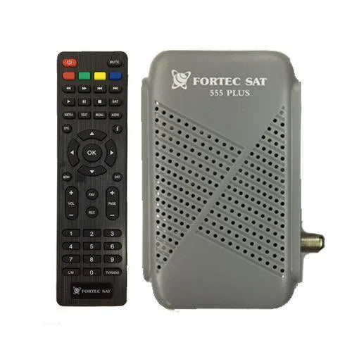 ريسيفر اتش دي FORTEC SAT 555 PLUS بجانب ريموت أسود