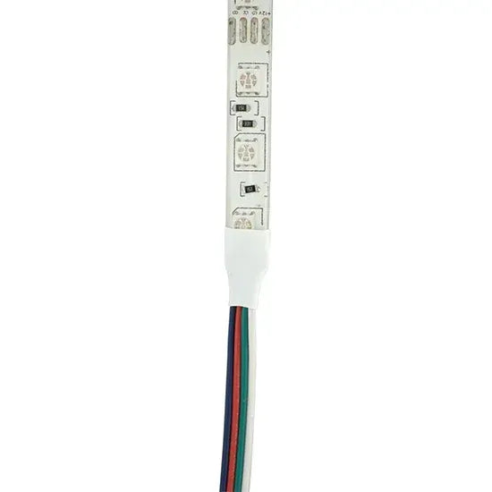 شريط ليد RGB بطول قطعة مع أطراف لحام وأسلاك ملونة خارجية
