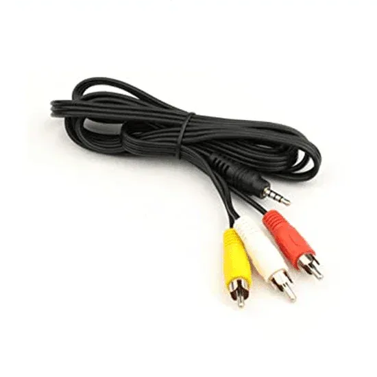 وصلة 3*1 كابل أسود بثلاثة مقابس RCA (أصفر/أحمر/أبيض)