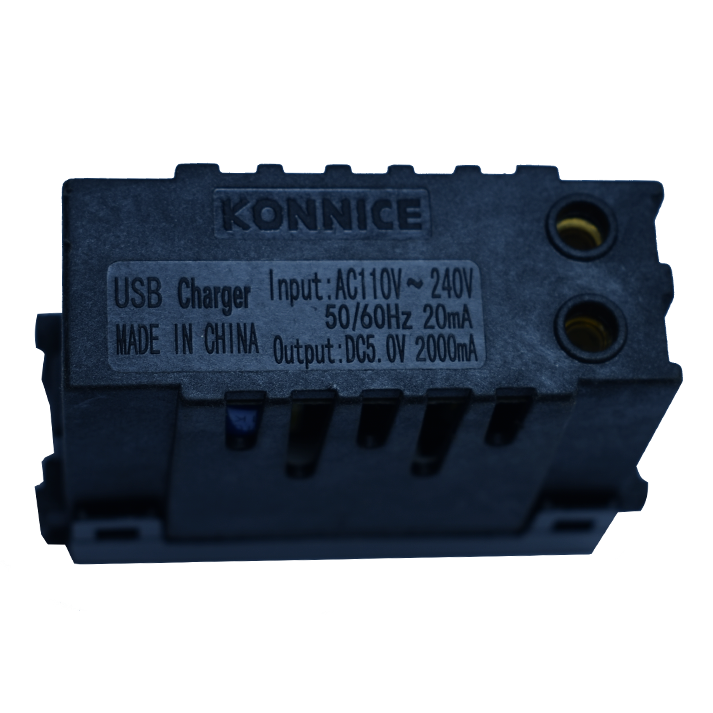 بريزه 2 usb دبل اسود كون نايس konnice