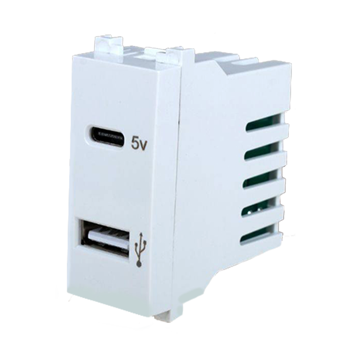 بريزه usb + type c ابيض شين تك sheen tech