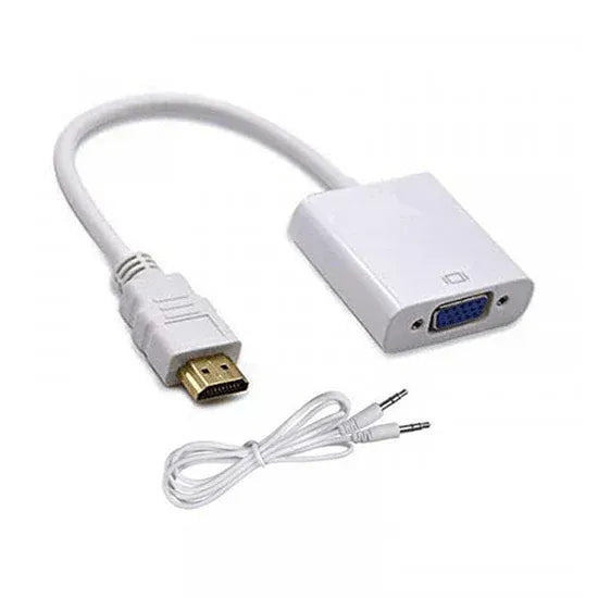 محوّل VGA إلى HDMI بموصل VGA وكابل صوت 3.5مم
