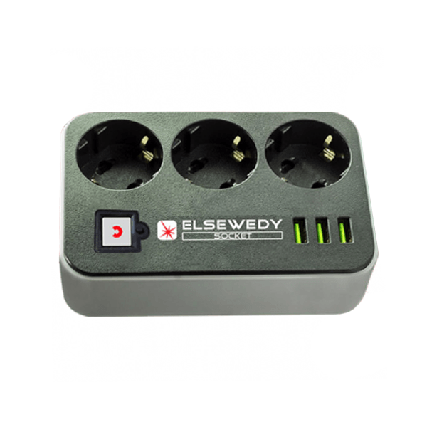 مشترك بسلك 3 متر 3 عين + 3 يو اس بى ميجا سويدي - الورداني للإضاءة الحديثة